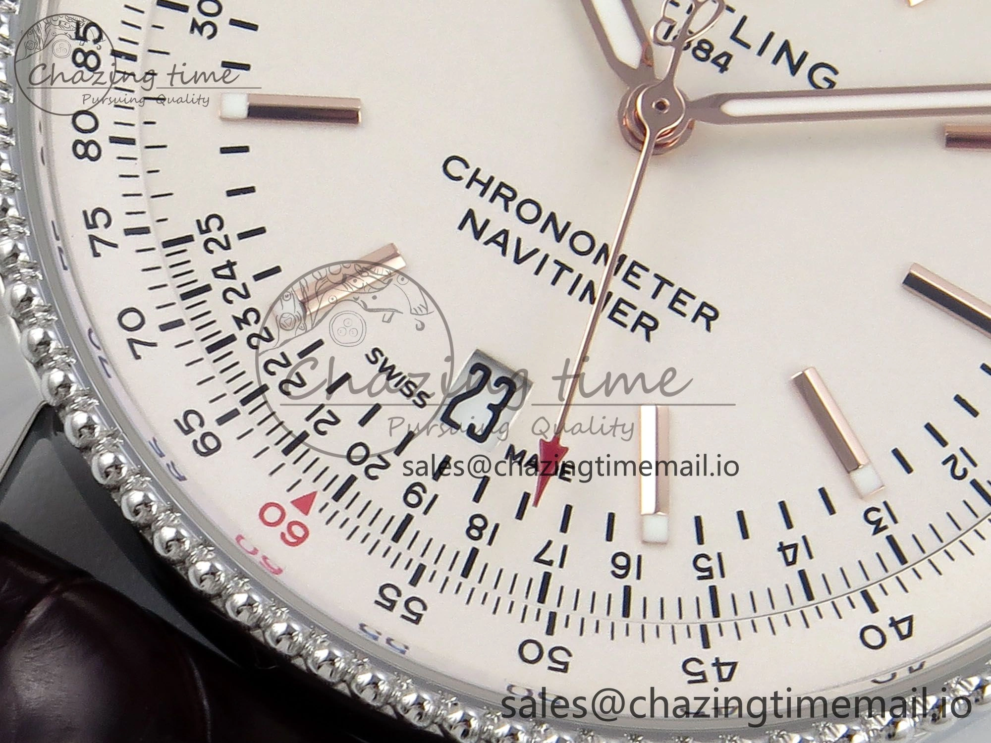 Navitimer 1 SS 41mm TF 1:1 Best Edition White Bezel White Dial on Brown Leather Strap A2824