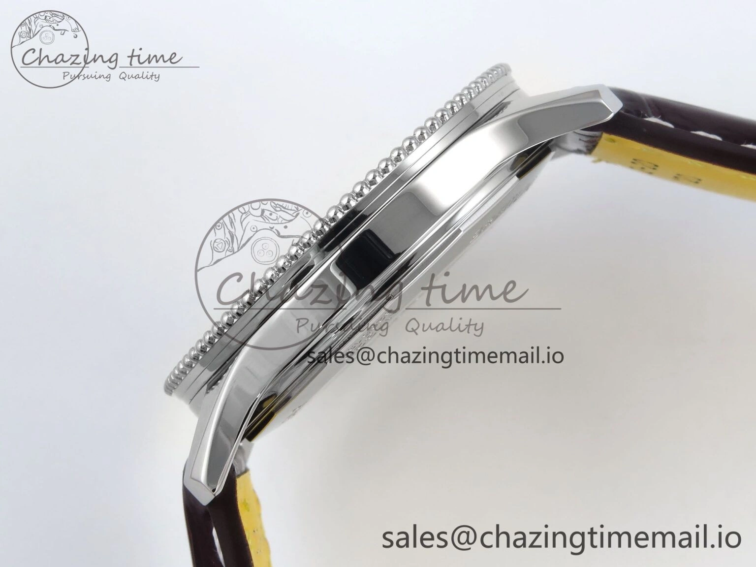 Navitimer 1 SS 41mm TF 1:1 Best Edition White Bezel White Dial on Brown Leather Strap A2824