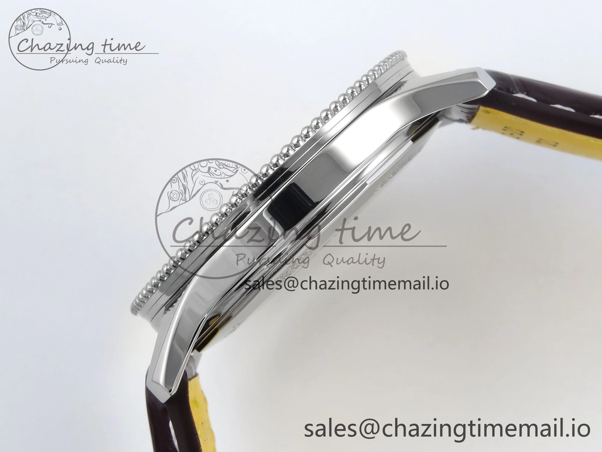Navitimer 1 SS 41mm TF 1:1 Best Edition White Bezel White Dial on Brown Leather Strap A2824