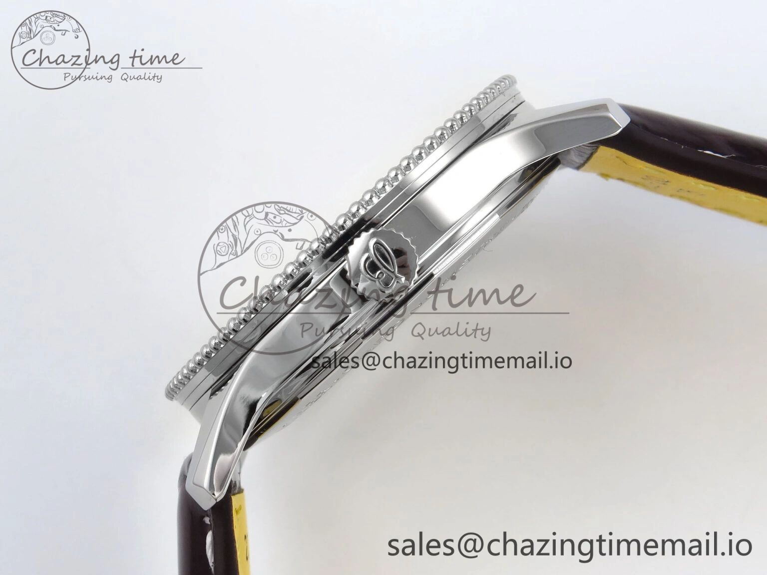 Navitimer 1 SS 41mm TF 1:1 Best Edition White Bezel White Dial on Brown Leather Strap A2824