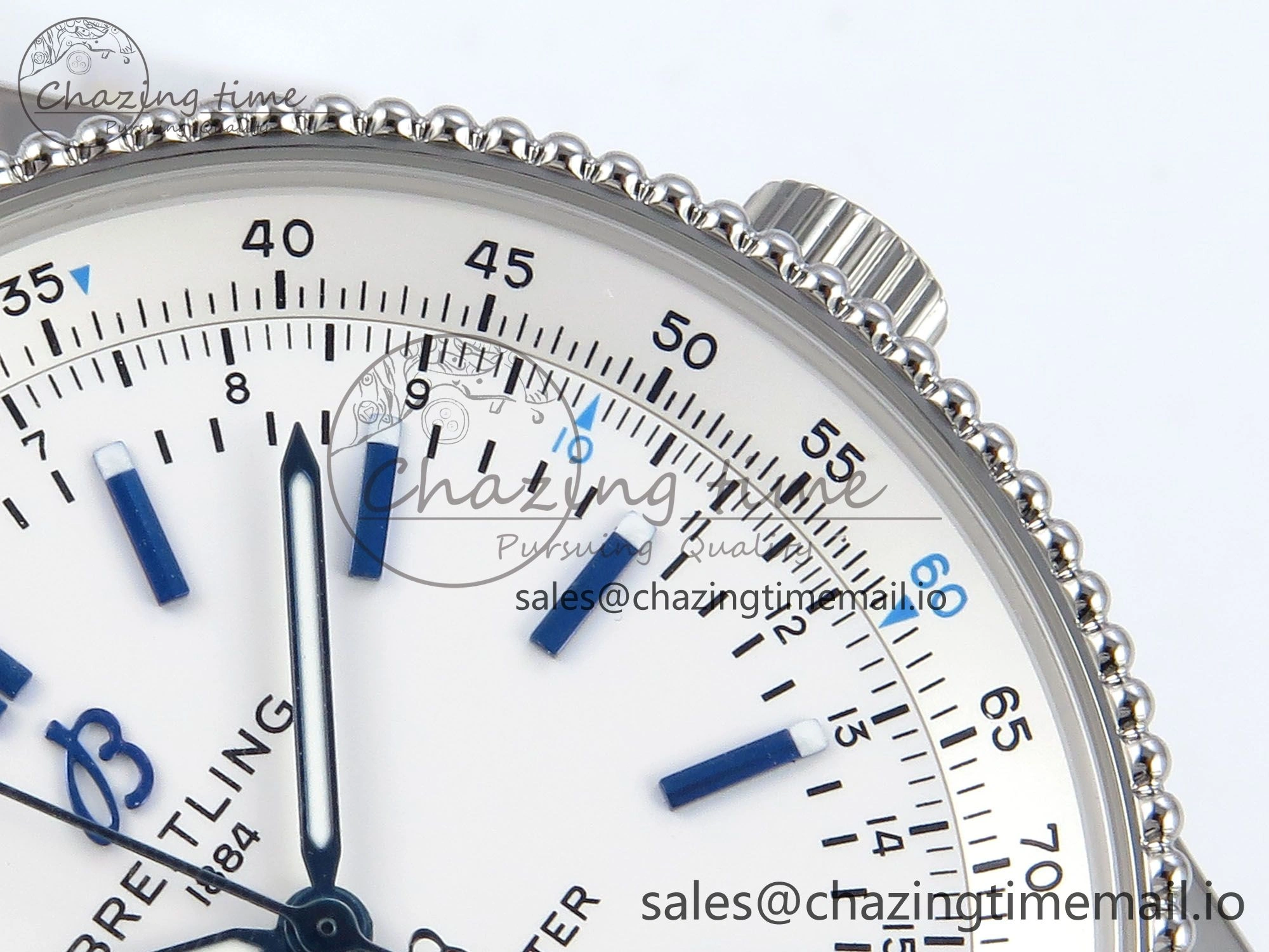 Navitimer 1 SS 41mm TF 1:1 Best Edition White Bezel White Dial on SS Bracelet A2824