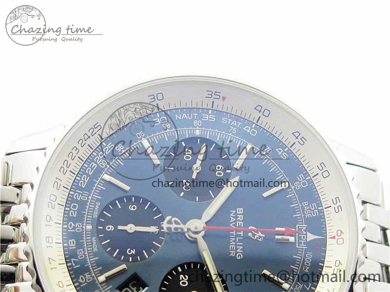 Navitimer 1 SS 43mm GF 1:1 Best Edition Blue Dial on SS Bracelet A7750
