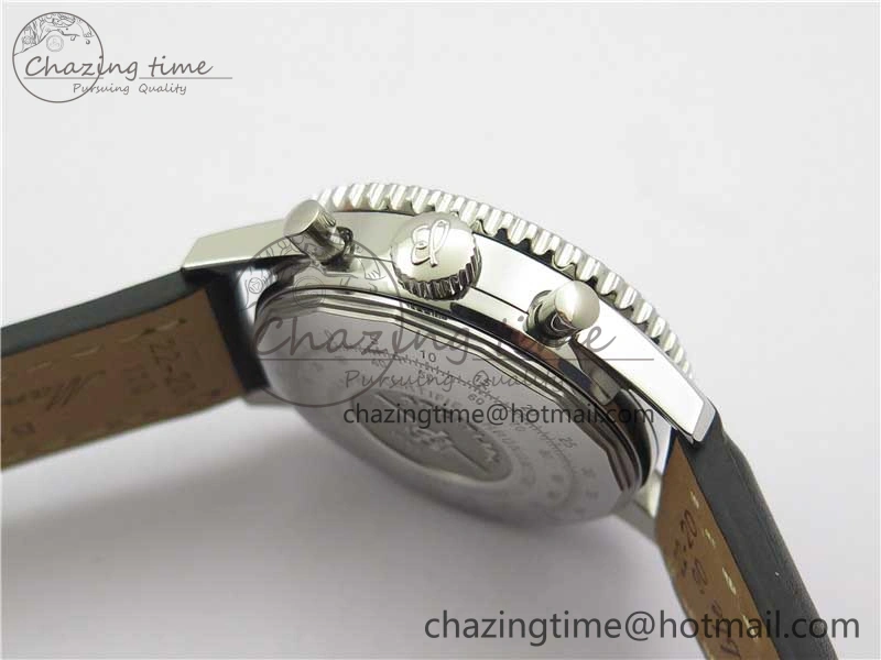 Navitimer 41mm SS B50 Best Edition SS Black Dial Numeral Markers on Leather Strap A7750