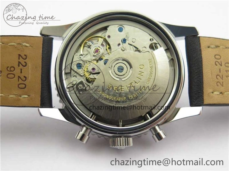 Navitimer 41mm SS B50 Best Edition SS Black Dial Numeral Markers on Leather Strap A7750