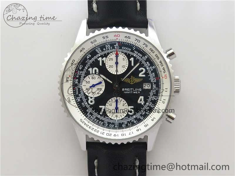 Navitimer 41mm SS B50 Best Edition SS Black Dial Numeral Markers on Leather Strap A7750