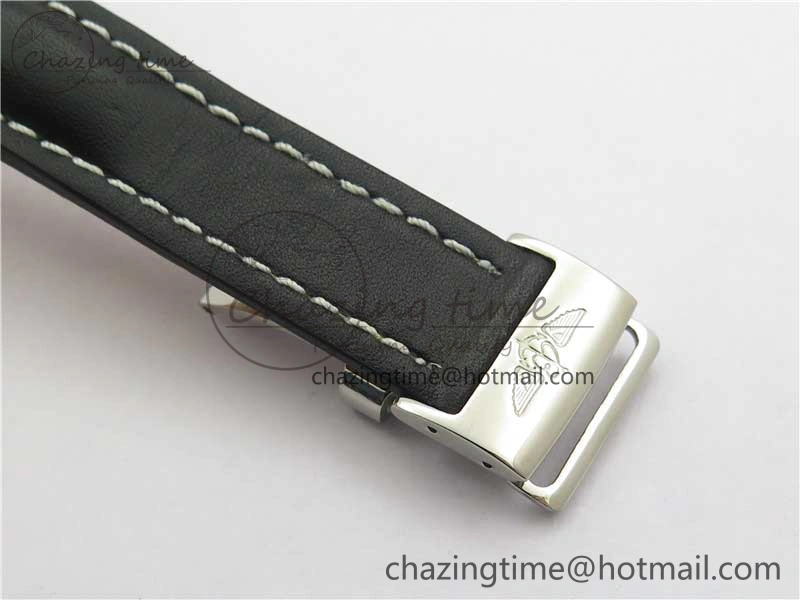 Navitimer 41mm SS B50 Best Edition SS Black Dial Numeral Markers on Leather Strap A7750