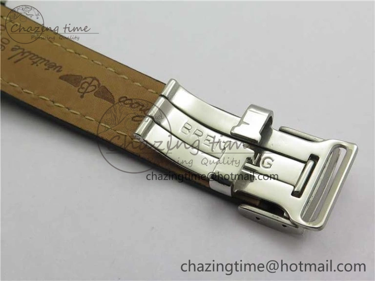 Navitimer 41mm SS B50 Best Edition SS Black Dial Numeral Markers on Leather Strap A7750