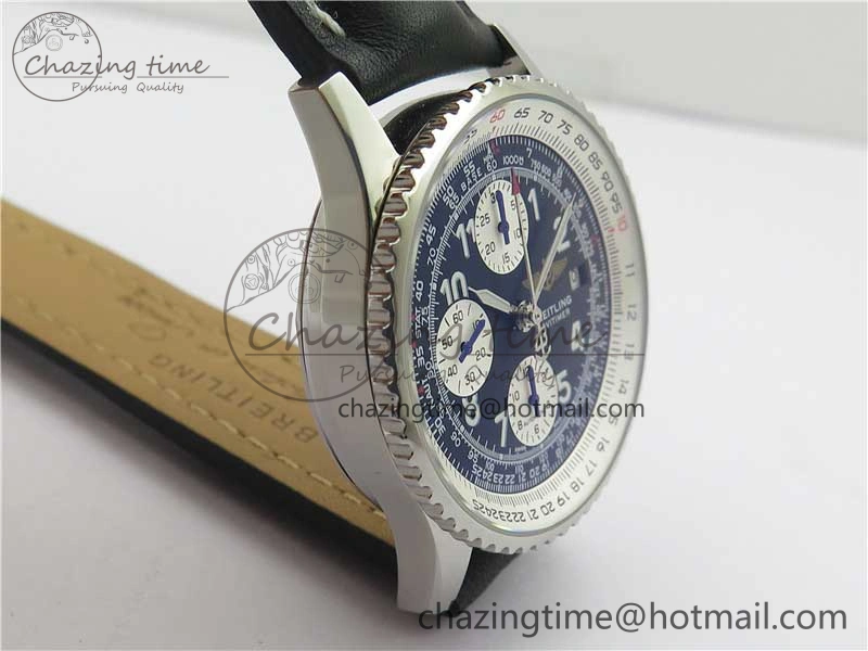 Navitimer 41mm SS B50 Best Edition SS Black Dial Numeral Markers on Leather Strap A7750