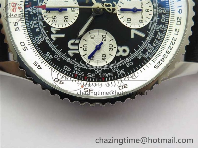 Navitimer 41mm SS B50 Best Edition SS Black Dial Numeral Markers on Leather Strap A7750