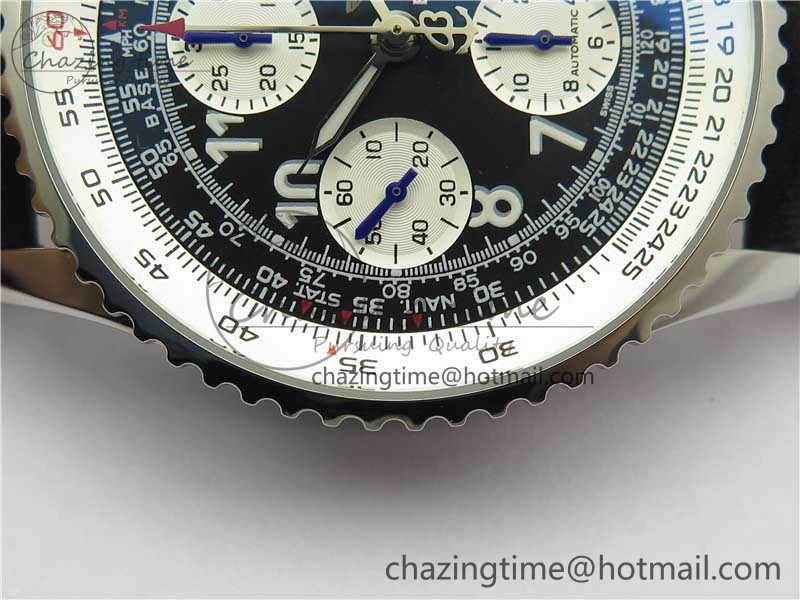 Navitimer 41mm SS B50 Best Edition SS Black Dial Numeral Markers on Leather Strap A7750