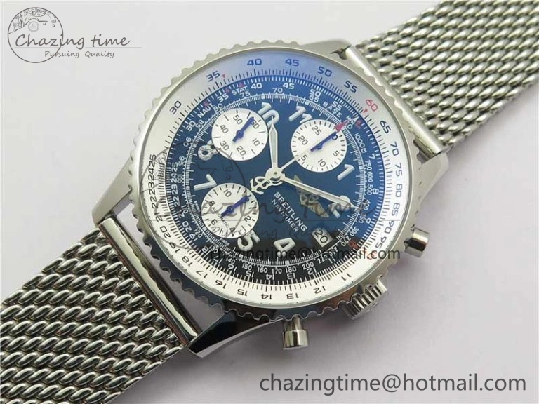 Navitimer 41mm SS B50 Best Edition SS Black Dial Numeral Markers on SS Bracelet A7750