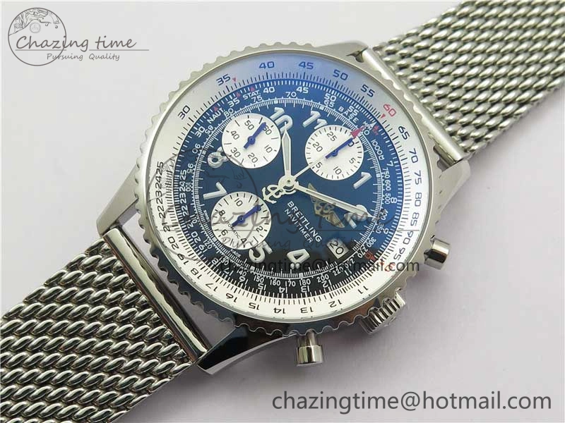 Navitimer 41mm SS B50 Best Edition SS Black Dial Numeral Markers on SS Bracelet A7750