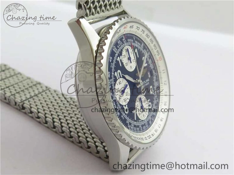 Navitimer 41mm SS B50 Best Edition SS Black Dial Numeral Markers on SS Bracelet A7750