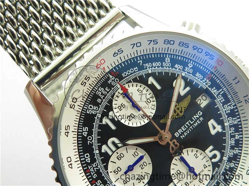 Navitimer 41mm SS B50 Best Edition SS Black Dial Numeral Markers on SS Bracelet A7750