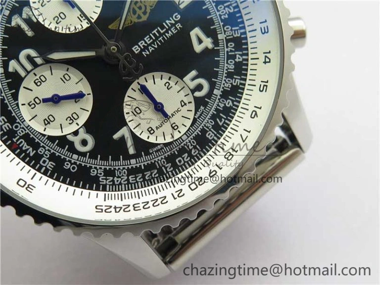 Navitimer 41mm SS B50 Best Edition SS Black Dial Numeral Markers on SS Bracelet A7750