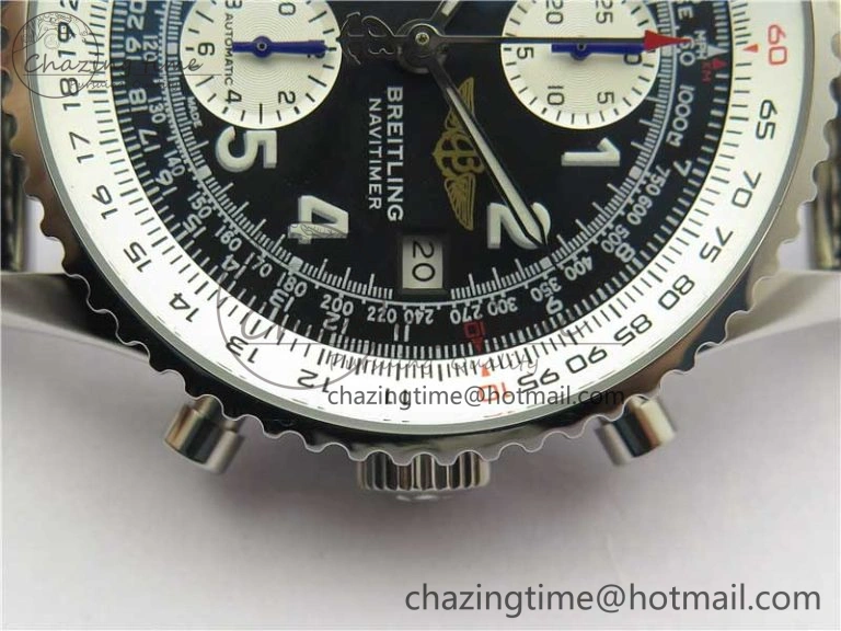 Navitimer 41mm SS B50 Best Edition SS Black Dial Numeral Markers on SS Bracelet A7750