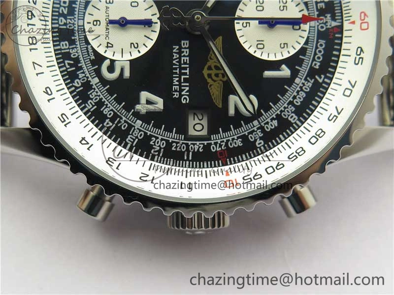 Navitimer 41mm SS B50 Best Edition SS Black Dial Numeral Markers on SS Bracelet A7750