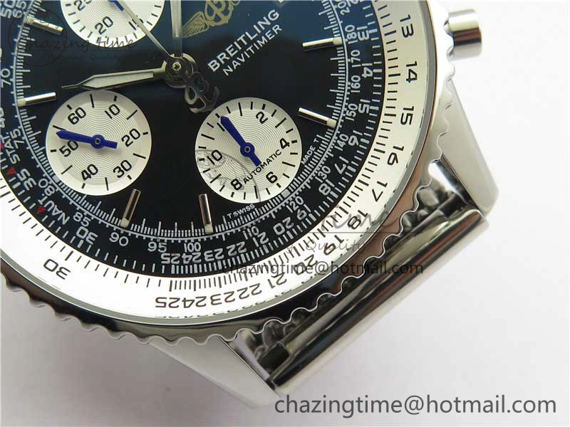 Navitimer 41mm SS B50 Best Edition SS Black Dial Stick Markers on SS Bracelet A7750