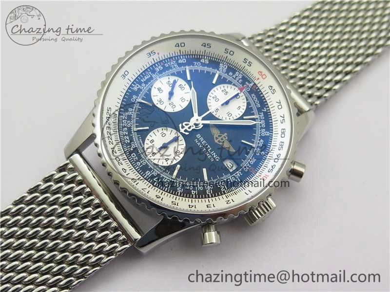Navitimer 41mm SS B50 Best Edition SS Black Dial Stick Markers on SS Bracelet A7750