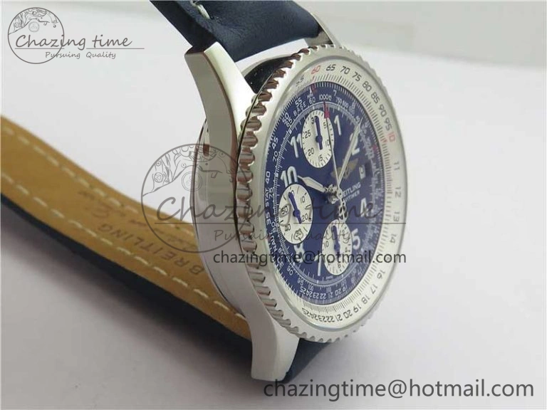 Navitimer 41mm SS B50 Best Edition SS Blue Dial Numeral Markers on Leather Strap A7750