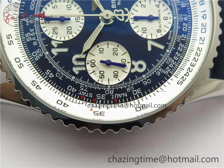 Navitimer 41mm SS B50 Best Edition SS Blue Dial Numeral Markers on Leather Strap A7750