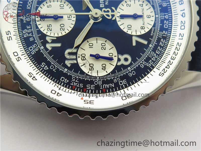 Navitimer 41mm SS B50 Best Edition SS Blue Dial Numeral Markers on Leather Strap A7750