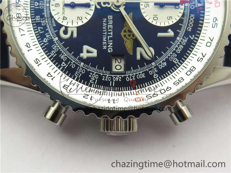Navitimer 41mm SS B50 Best Edition SS Blue Dial Numeral Markers on Leather Strap A7750