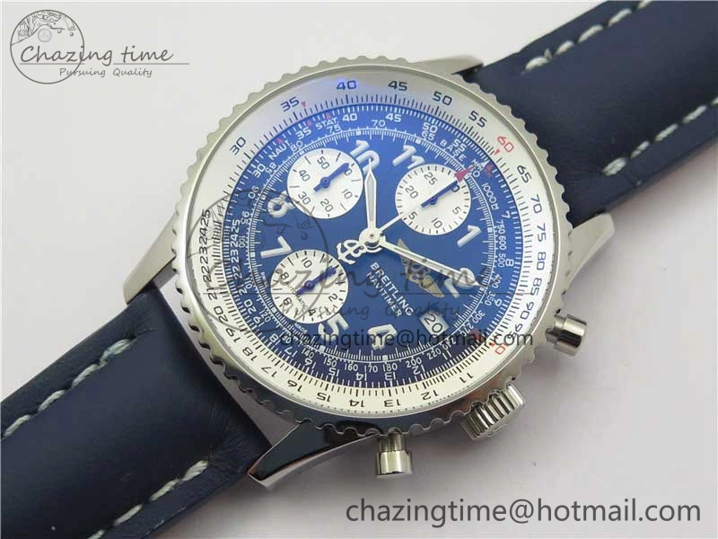 Navitimer 41mm SS B50 Best Edition SS Blue Dial Numeral Markers on Leather Strap A7750