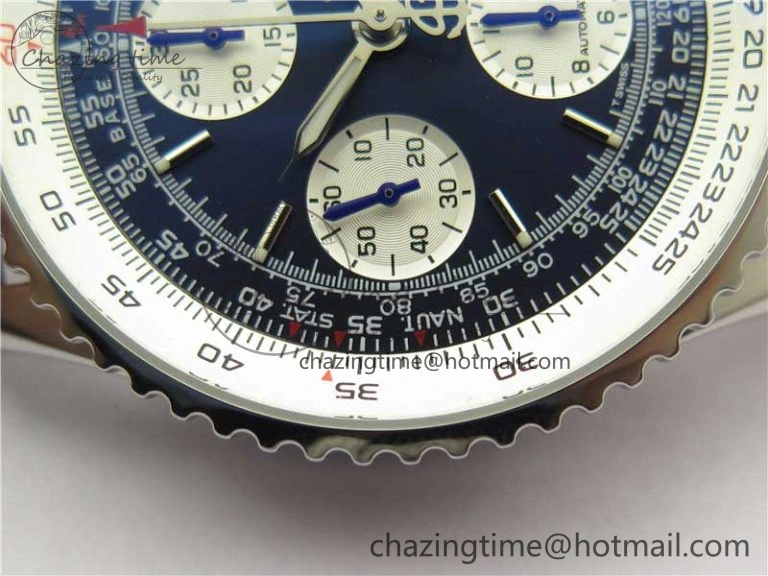 Navitimer 41mm SS B50 Best Edition SS Blue Dial Stick Markers on Leather Strap A7750