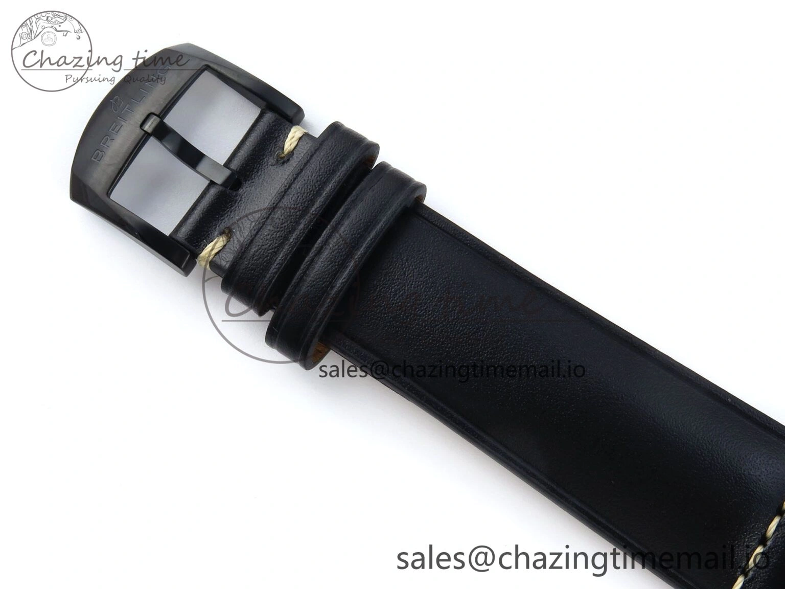 Navitimer 8 Automatic 41mm PVD TF 1:1 Best Edition Black Dial on Black Leather Strap A2824