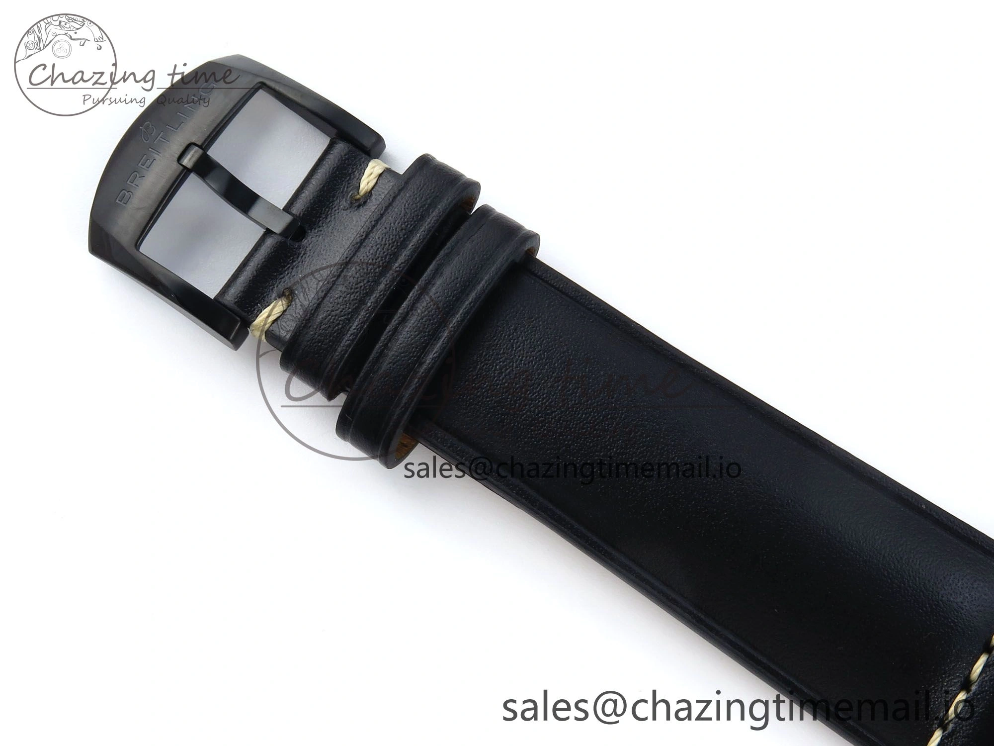 Navitimer 8 Automatic 41mm PVD TF 1:1 Best Edition Black Dial on Black Leather Strap A2824