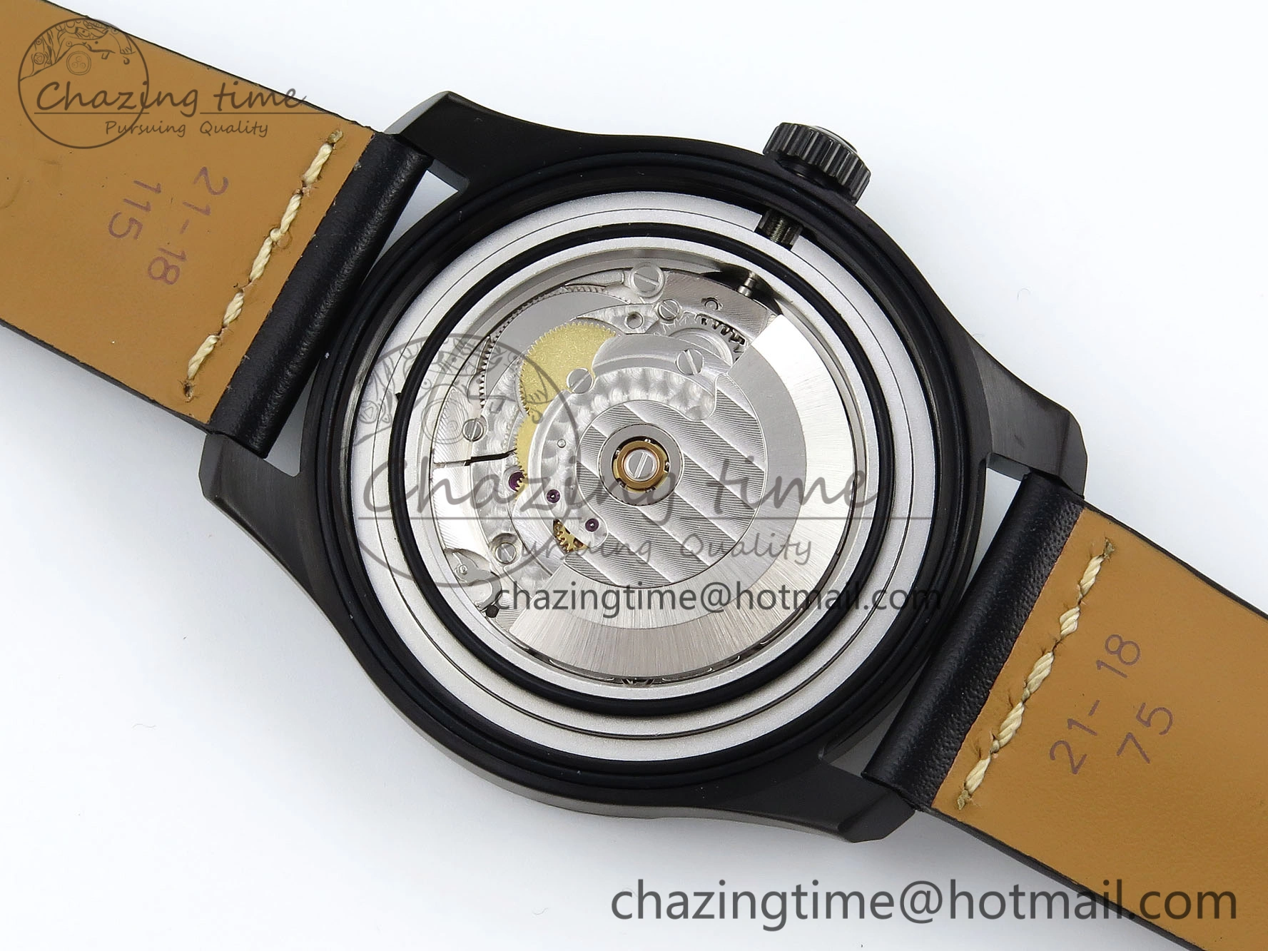 Navitimer 8 Automatic 41mm PVD TF 1:1 Best Edition Black Dial on Black Leather Strap A2824