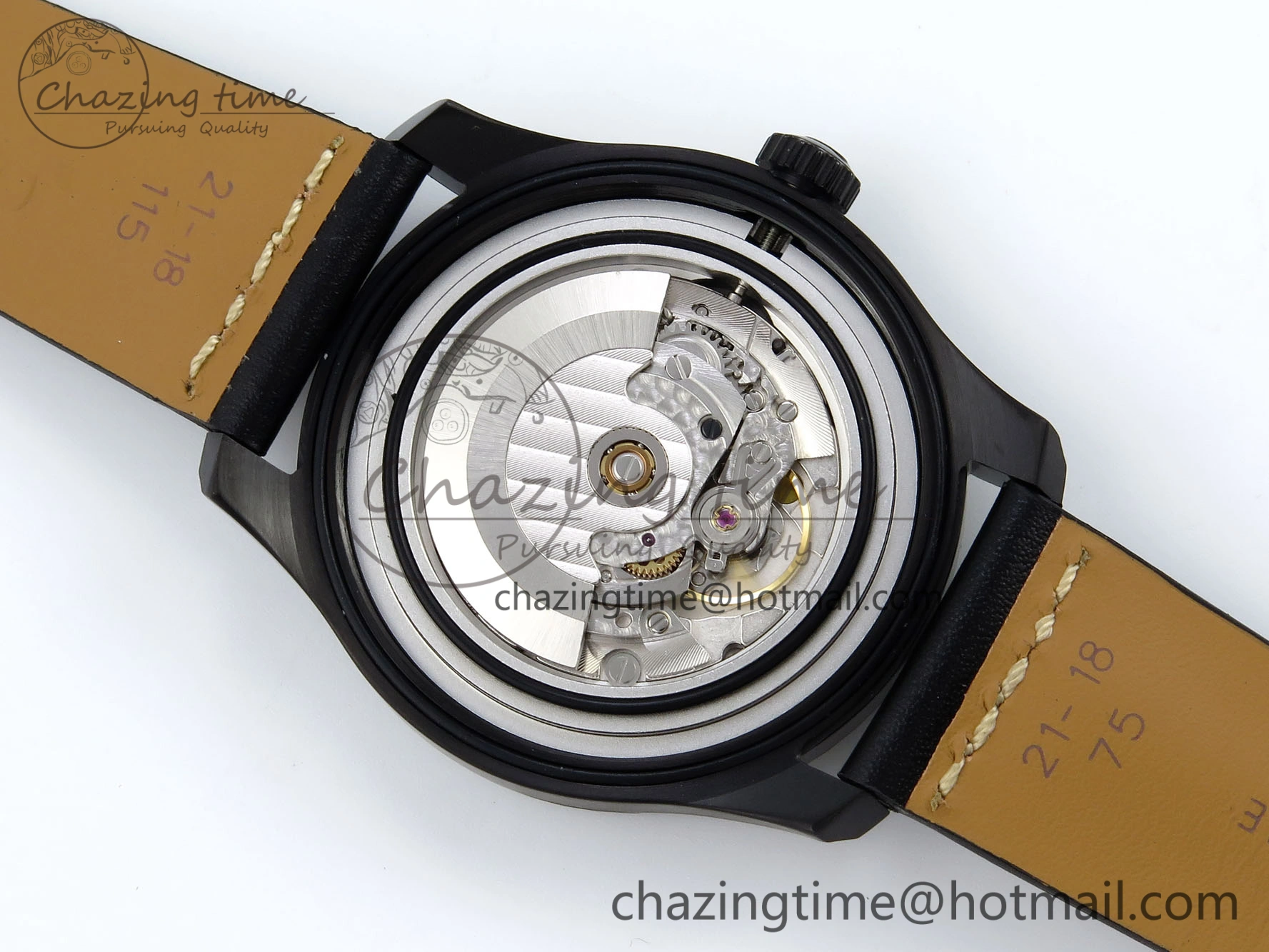 Navitimer 8 Automatic 41mm PVD TF 1:1 Best Edition Black Dial on Black Leather Strap A2824