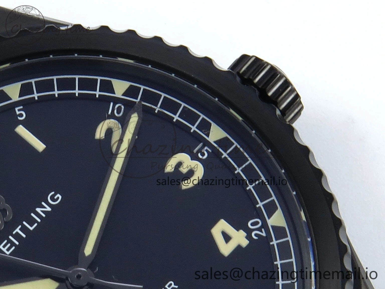 Navitimer 8 Automatic 41mm PVD TF 1:1 Best Edition Black Dial on Black Leather Strap A2824