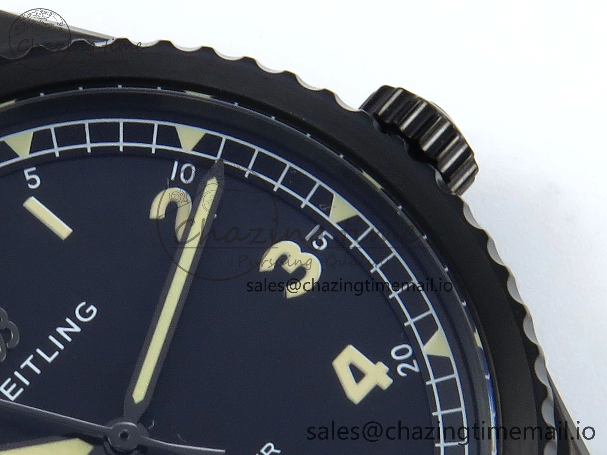 Navitimer 8 Automatic 41mm PVD TF 1:1 Best Edition Black Dial on Black Leather Strap A2824