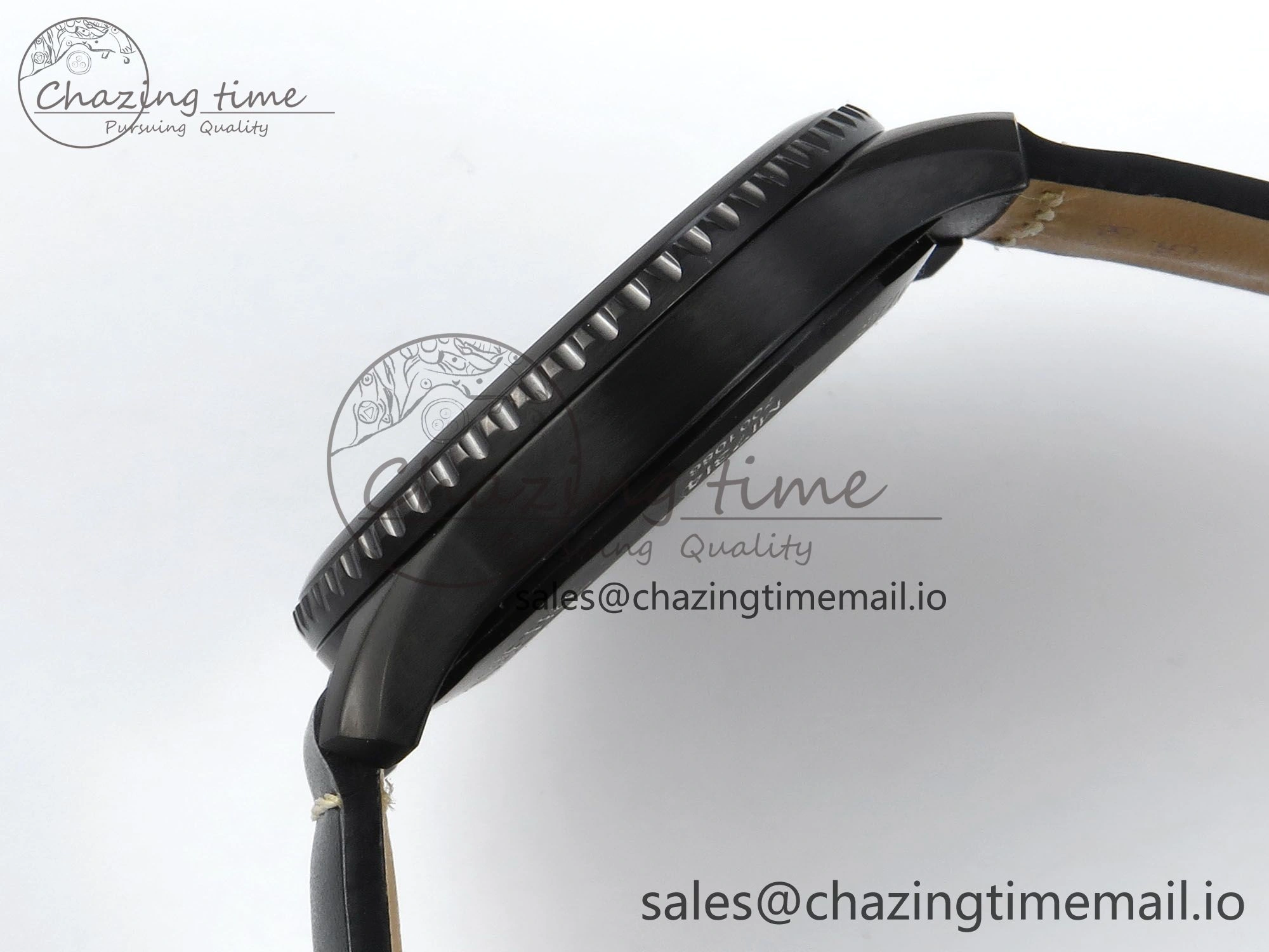 Navitimer 8 Automatic 41mm PVD TF 1:1 Best Edition Black Dial on Black Leather Strap A2824