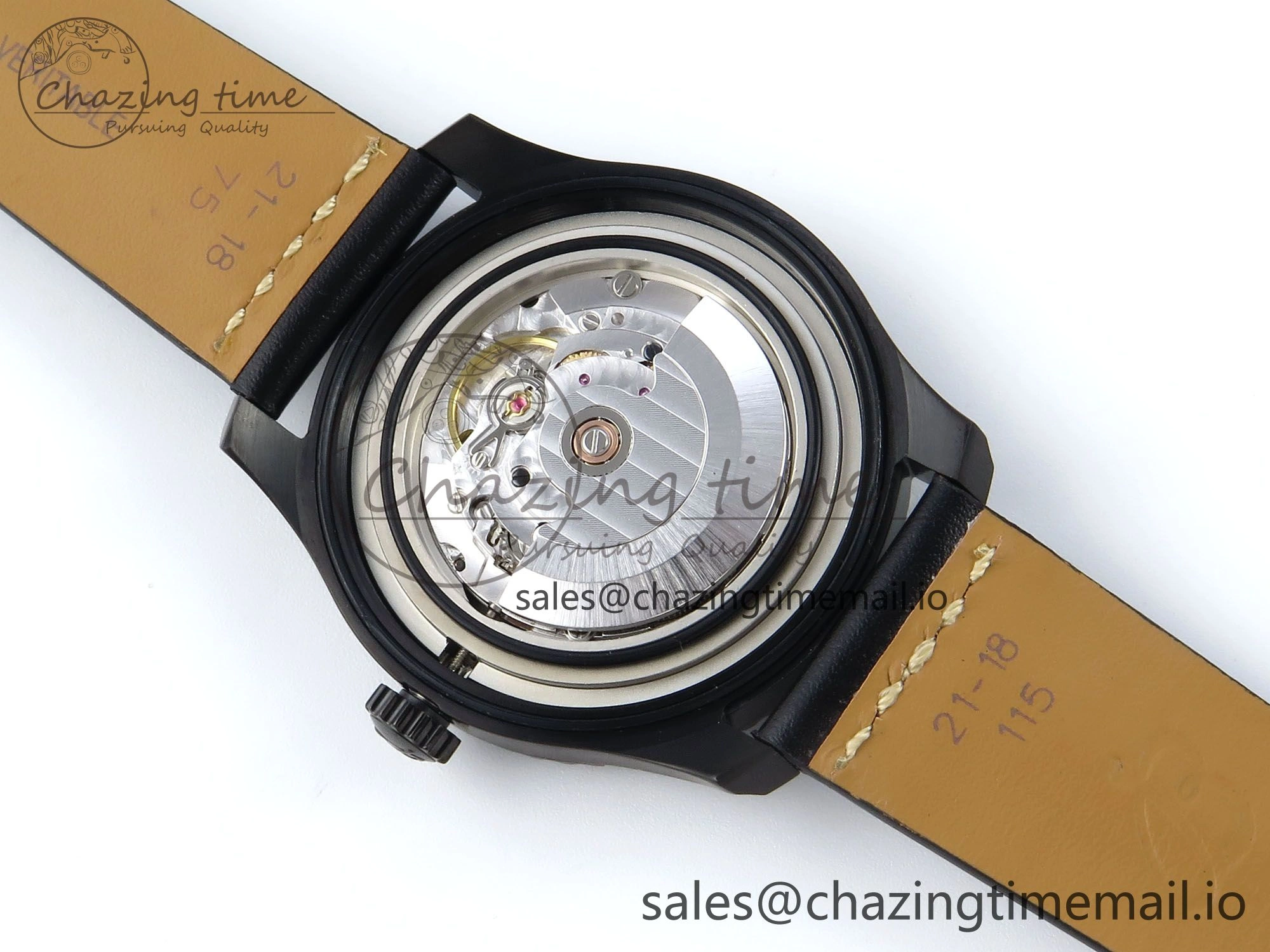 Navitimer 8 Automatic 41mm PVD TF 1:1 Best Edition Black Dial on Black Leather Strap A2824