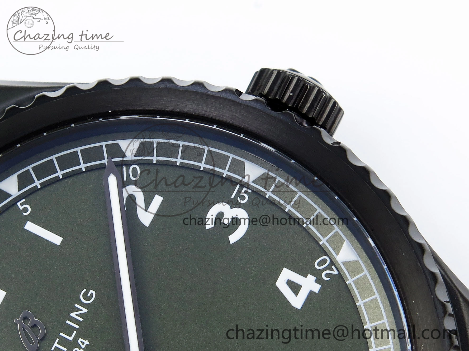 Navitimer 8 Automatic 41mm PVD TF 1:1 Best Edition Green Dial on Green Nylon Strap A2824