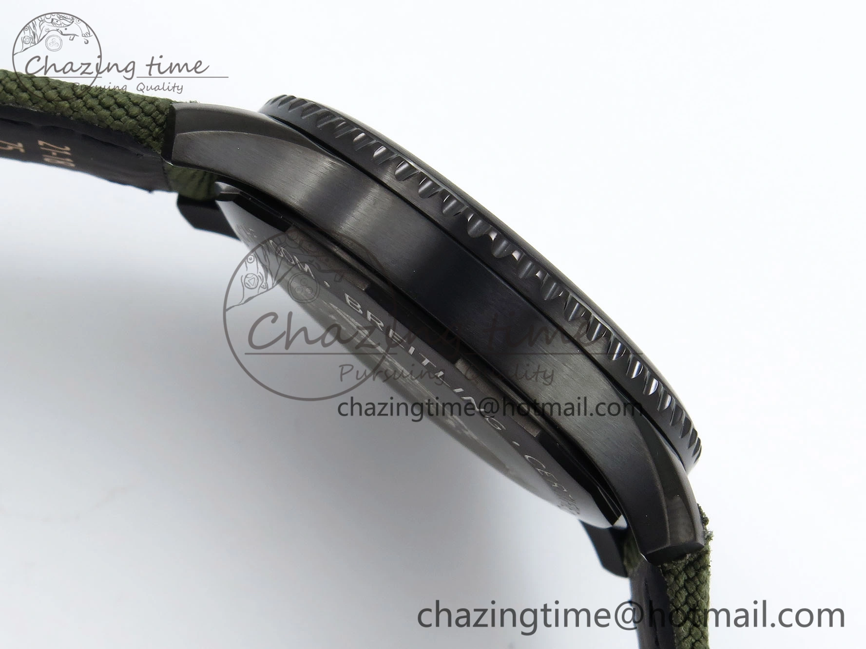 Navitimer 8 Automatic 41mm PVD TF 1:1 Best Edition Green Dial on Green Nylon Strap A2824