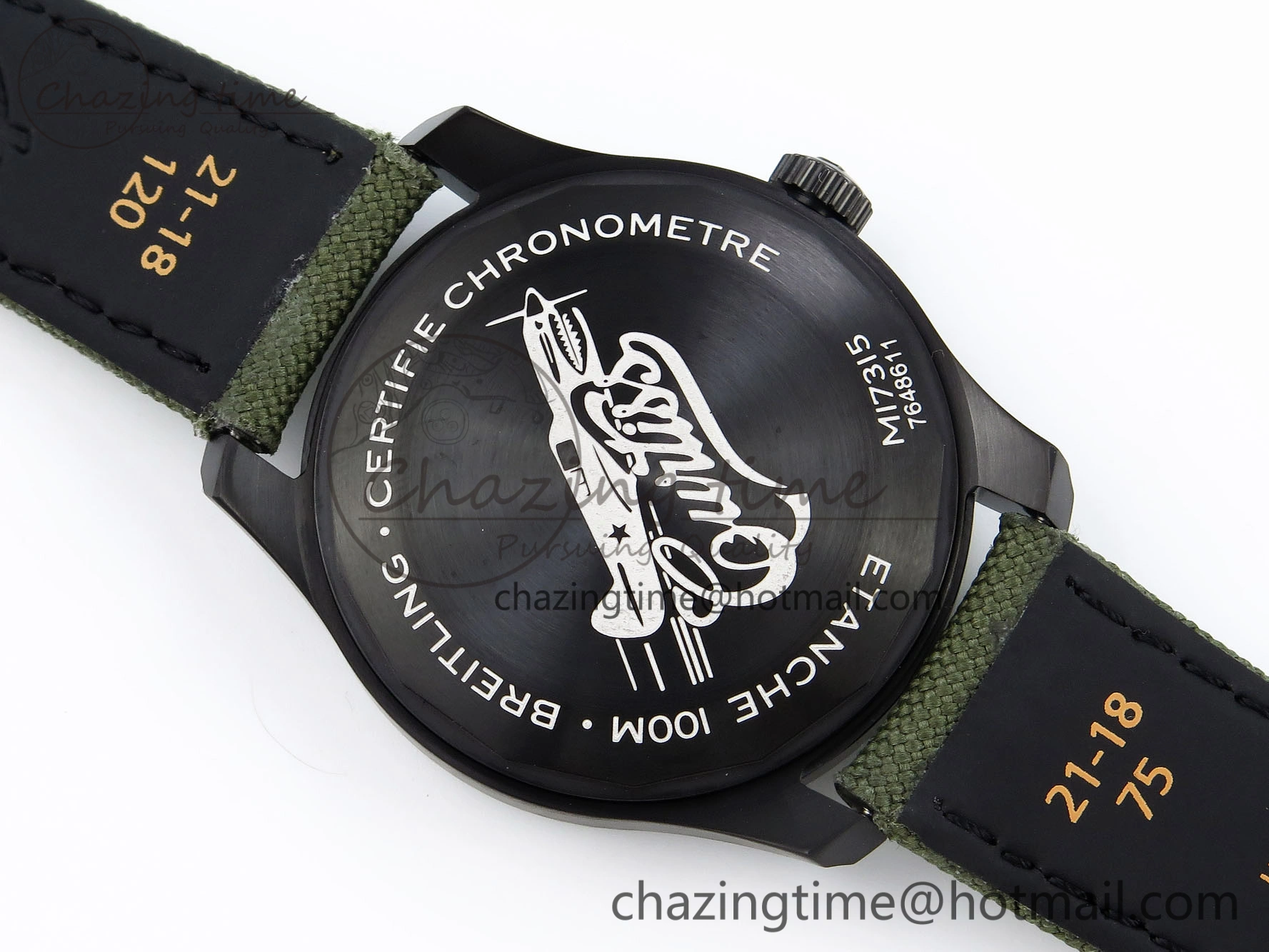 Navitimer 8 Automatic 41mm PVD TF 1:1 Best Edition Green Dial on Green Nylon Strap A2824
