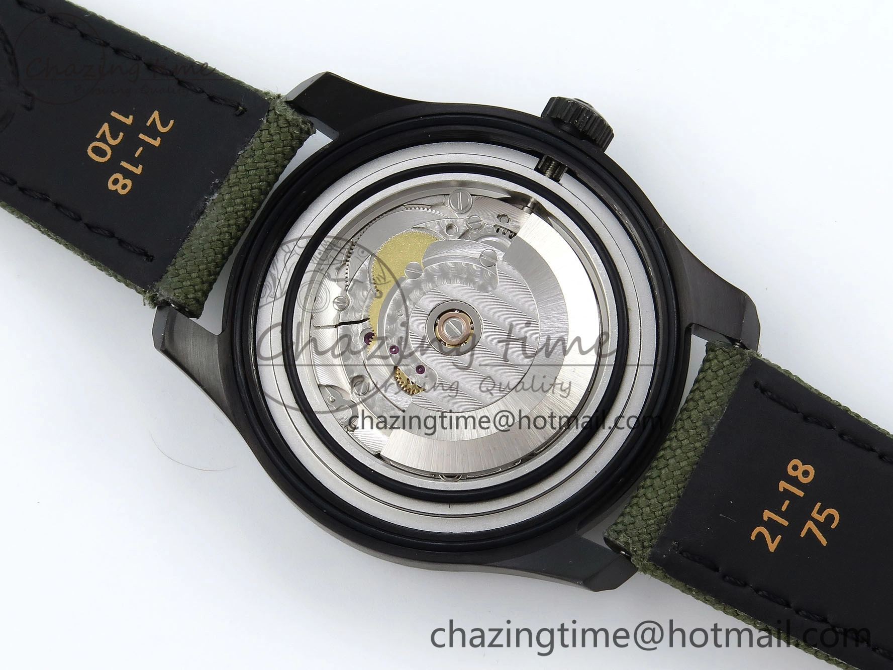 Navitimer 8 Automatic 41mm PVD TF 1:1 Best Edition Green Dial on Green Nylon Strap A2824
