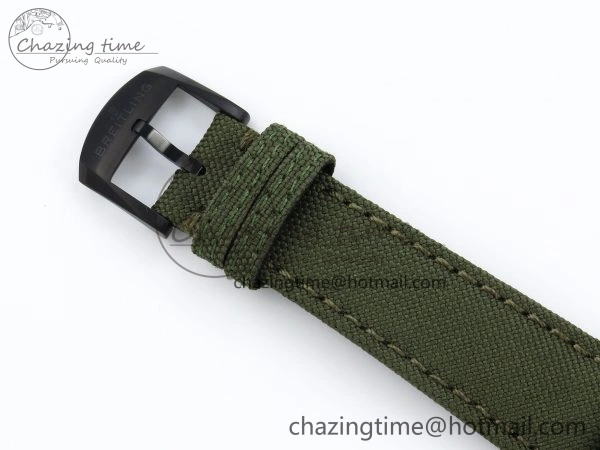 Navitimer 8 Automatic 41mm PVD TF 1:1 Best Edition Green Dial on Green Nylon Strap A2824