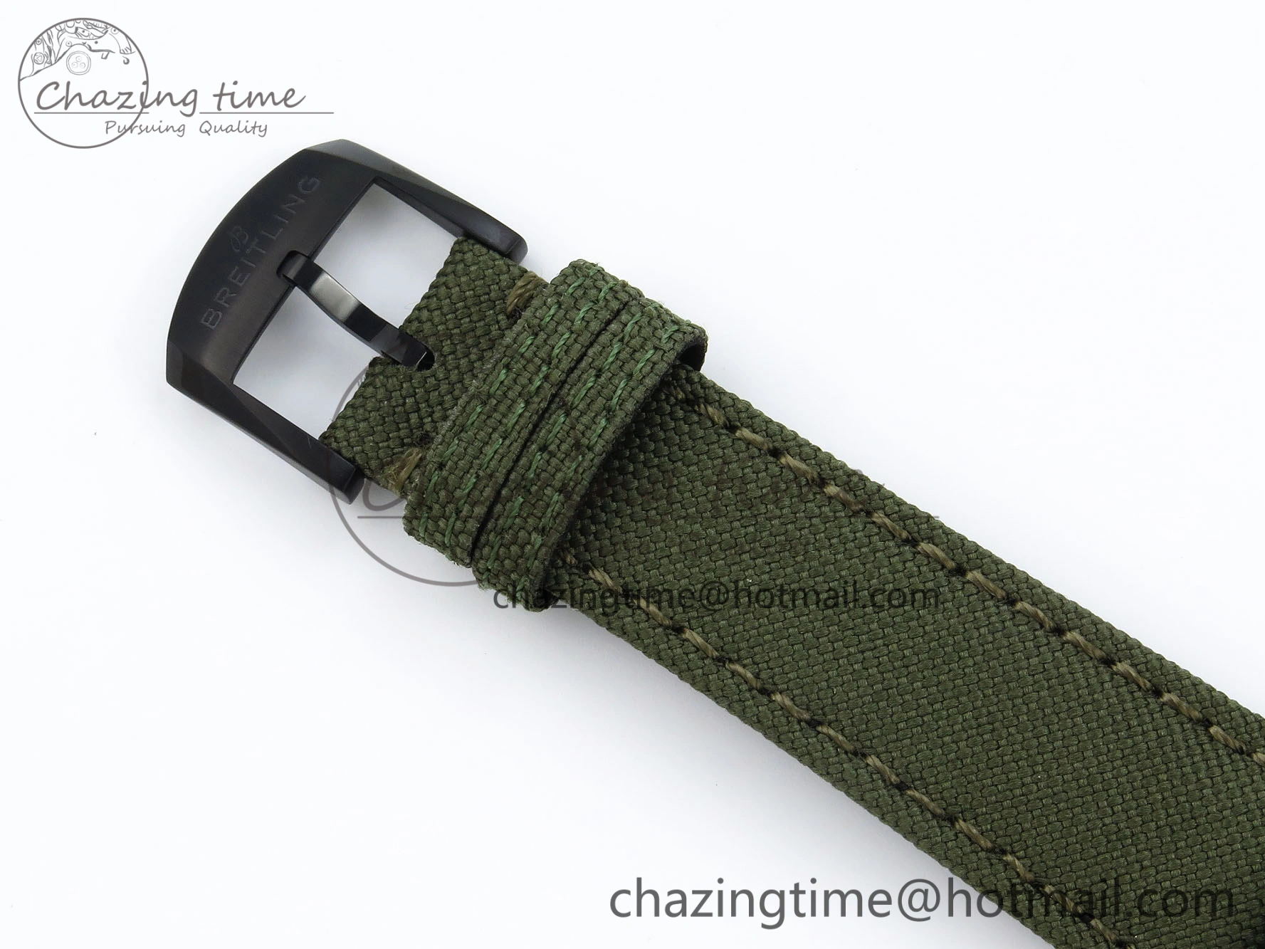 Navitimer 8 Automatic 41mm PVD TF 1:1 Best Edition Green Dial on Green Nylon Strap A2824