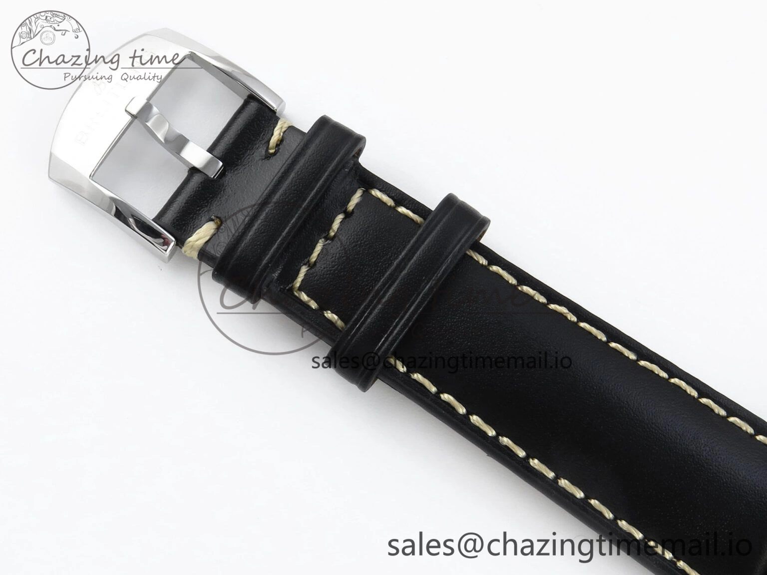 Navitimer 8 Automatic 41mm SS TF 1:1 Best Edition Black Dial on Black Leather Strap A2824