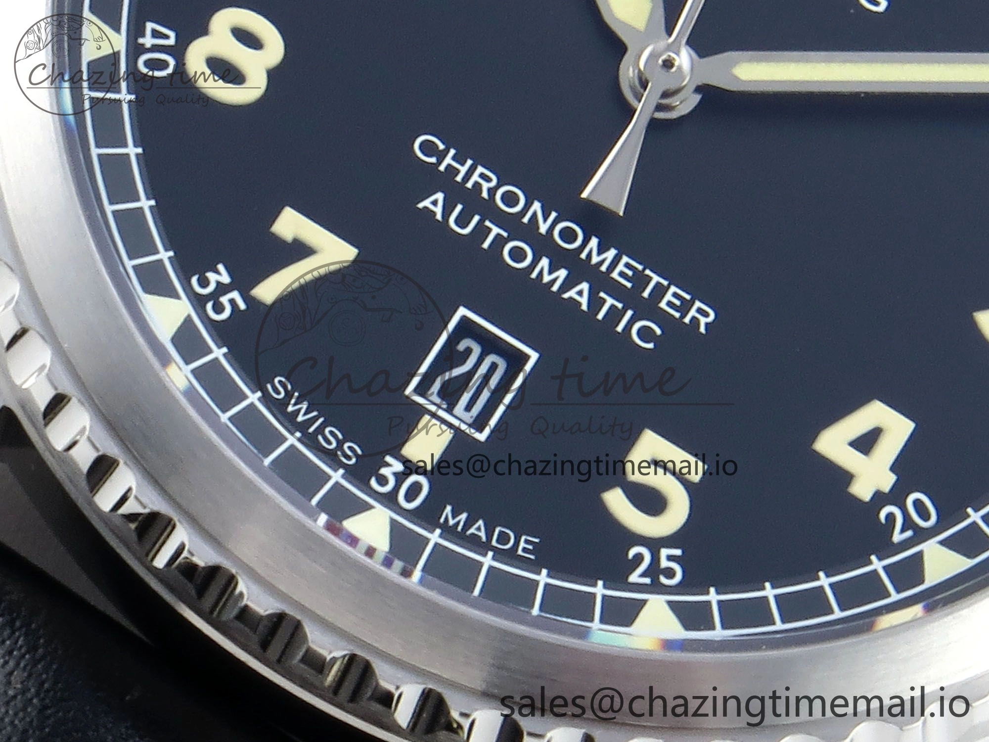 Navitimer 8 Automatic 41mm SS TF 1:1 Best Edition Black Dial on Black Leather Strap A2824