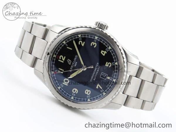 Navitimer 8 Automatic 41mm SS TF 1:1 Best Edition Black Dial on SS Bracelet A2824