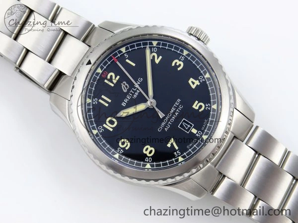 Navitimer 8 Automatic 41mm SS TF 1:1 Best Edition Black Dial on SS Bracelet A2824