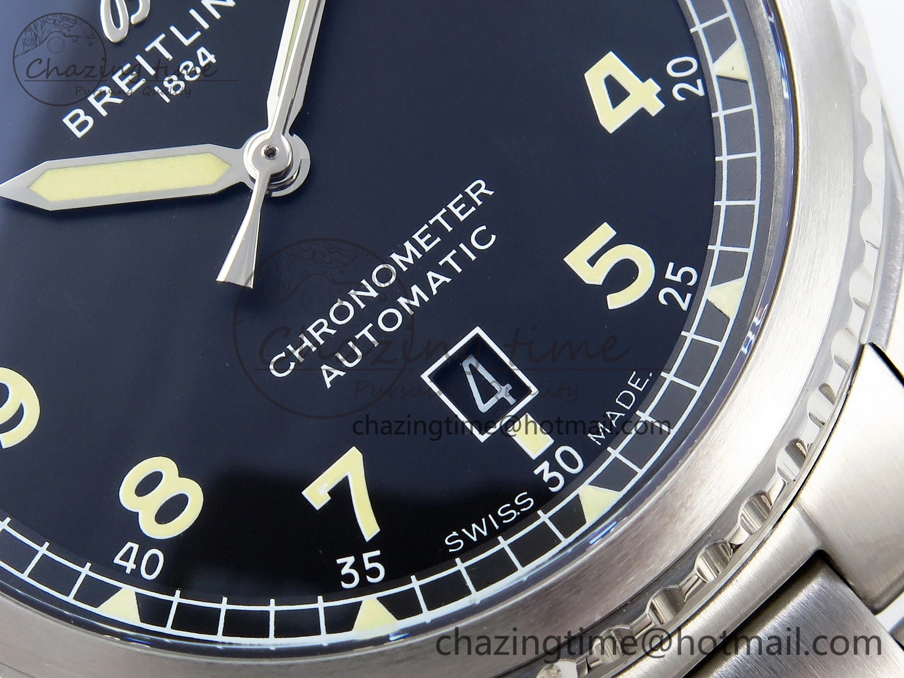 Navitimer 8 Automatic 41mm SS TF 1:1 Best Edition Black Dial on SS Bracelet A2824