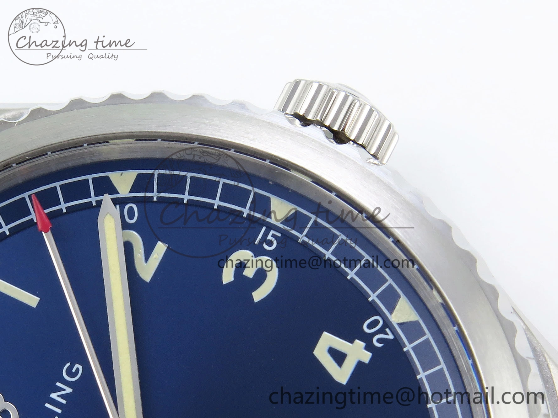 Navitimer 8 Automatic 41mm SS TF 1:1 Best Edition Blue Dial on Blue Leather Strap A2824