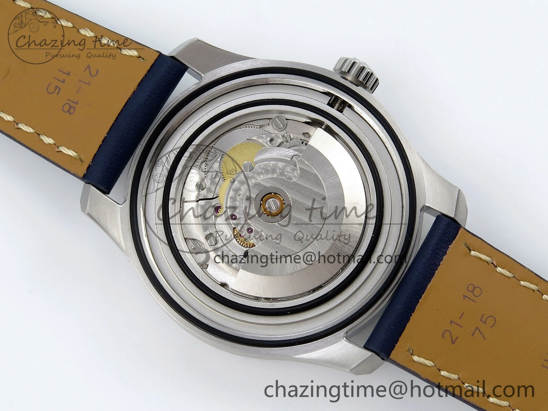 Navitimer 8 Automatic 41mm SS TF 1:1 Best Edition Blue Dial on Blue Leather Strap A2824